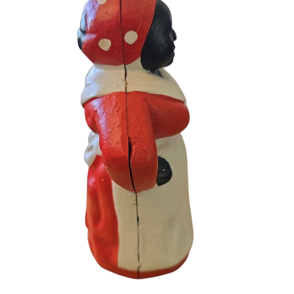 VTG Black Americana Woman Cast Iron Coin Bank Doorstop 70s Collectible 7.5" Tall - Picture 5 of 6